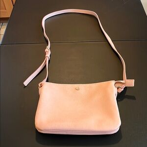 Elegant Pink Leather Crossbody Bag
